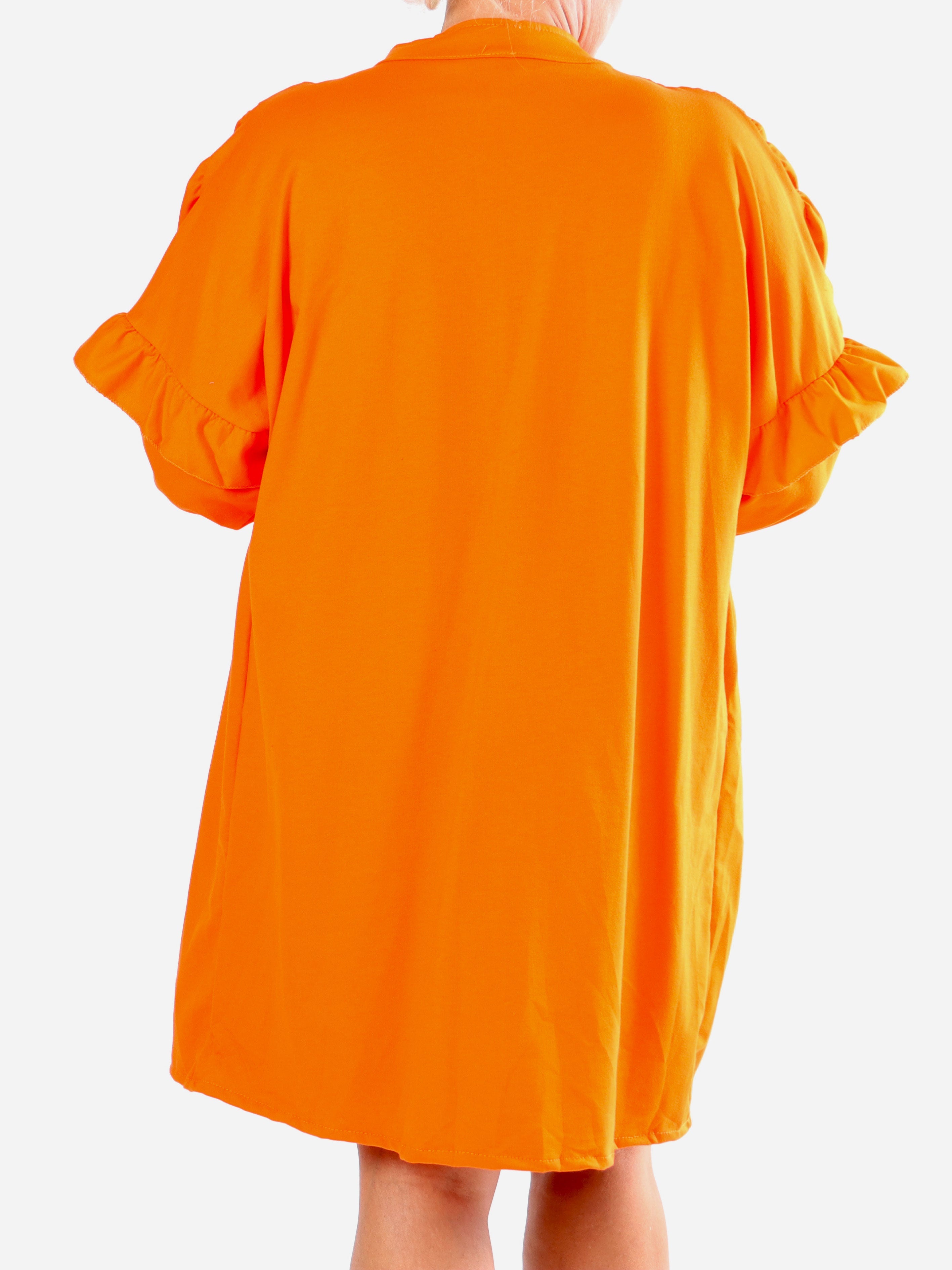 Monica Jersey - Plus size vardaglig joggingklänning med volanger - Dark grey